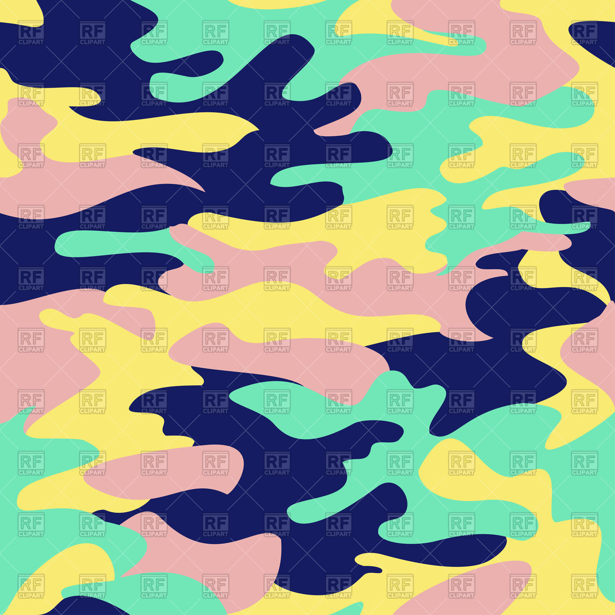 1200x1200 Repeatable Camouflage Pattern In Yellow, Pink And Green Colors