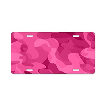 355x355 Yex Dark Pink Camo Vector License Plate With Holes