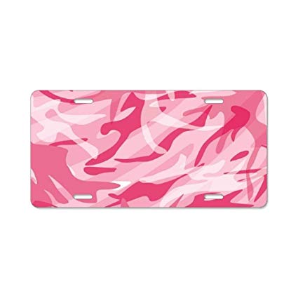 425x425 Yex Pink Camo Vector License Plate With Holes