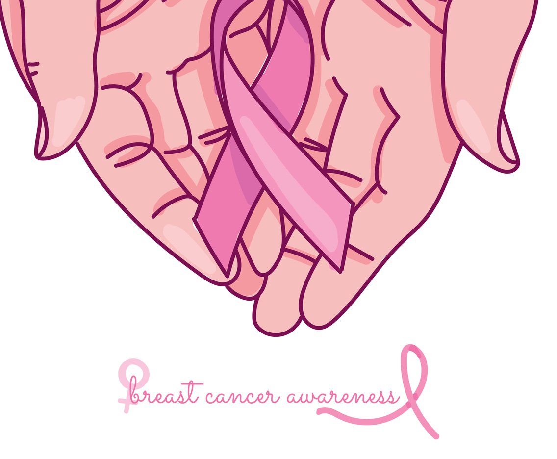 1136x936 Hands Holding A Breast Cancer Ribbon Vector Art Graphics