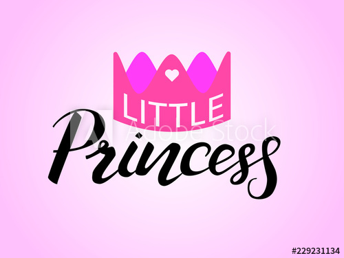 Lettering Little Princess With Pink Crown Vector Illustration 500x375 Lettering Little Princess With Pink Crown Vector Illustration