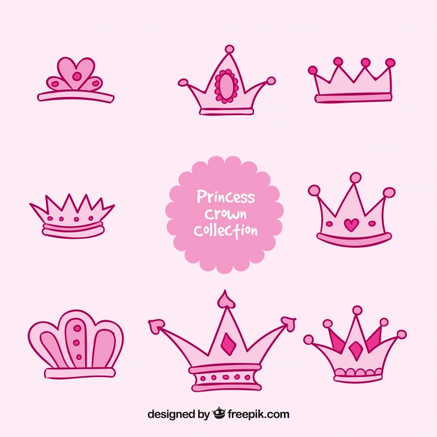 Pink Hand Drawn Princess Crown Collection Vector Free Download 626x626 Pink Hand Drawn Princess Crown Collection Vector Free Download