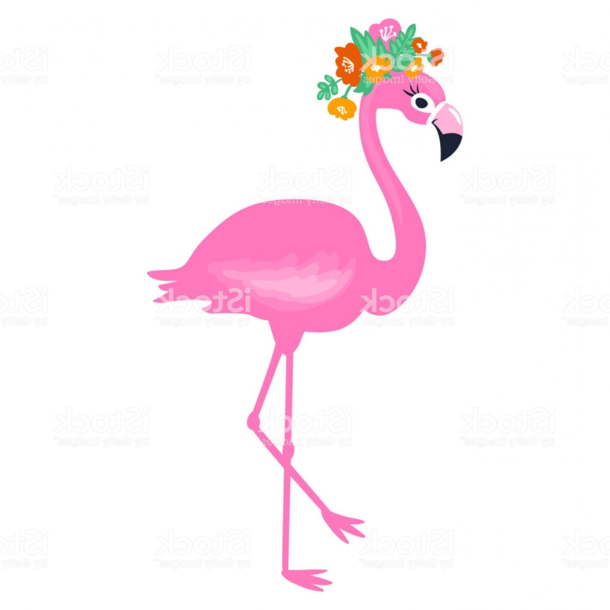 flamingo clipart flower crown