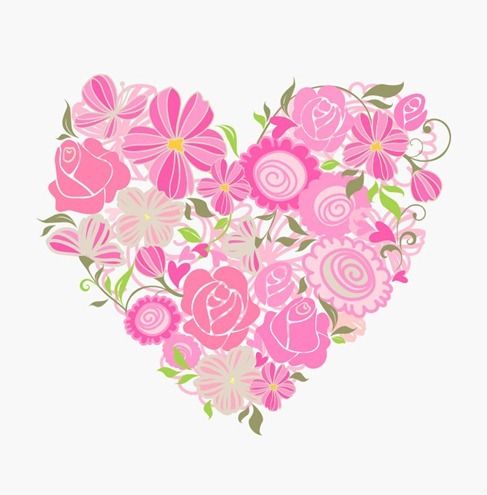 487x495 Pink Floral Heart Vector Graphic Resources Vectors Heart