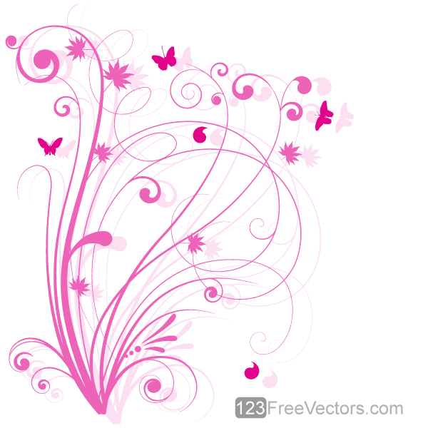 600x600 Vector Floral Design Pink Floral Background
