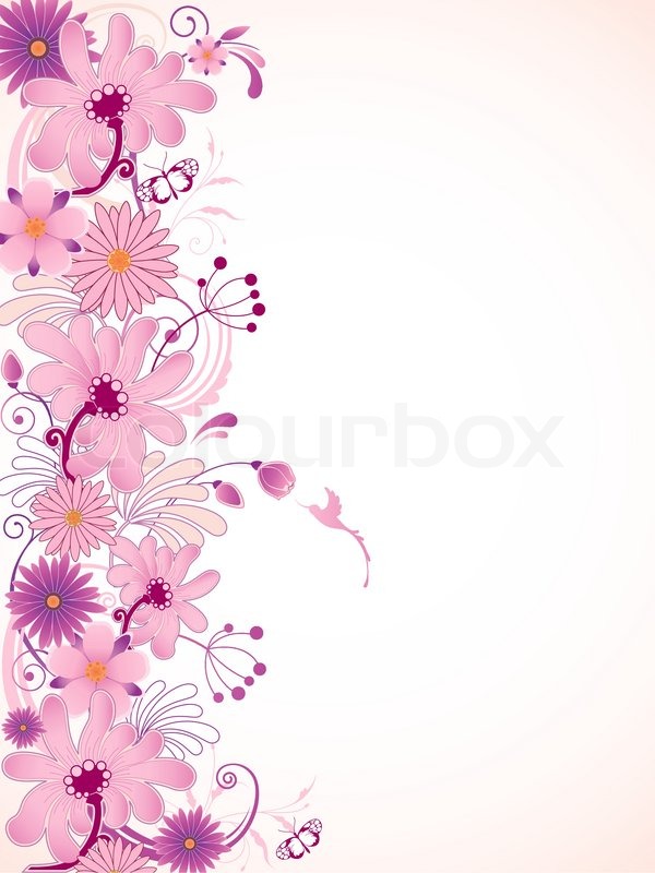 600x800 Vector Floral Background With Pink Stock Vector Colourbox