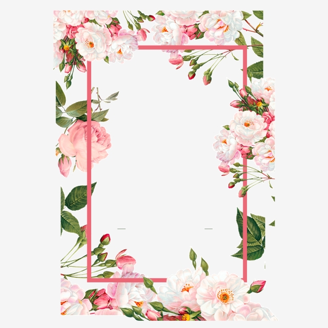 640x640 Pink Flower Borders, Color, Flowers, Frame Png And Vector For Free