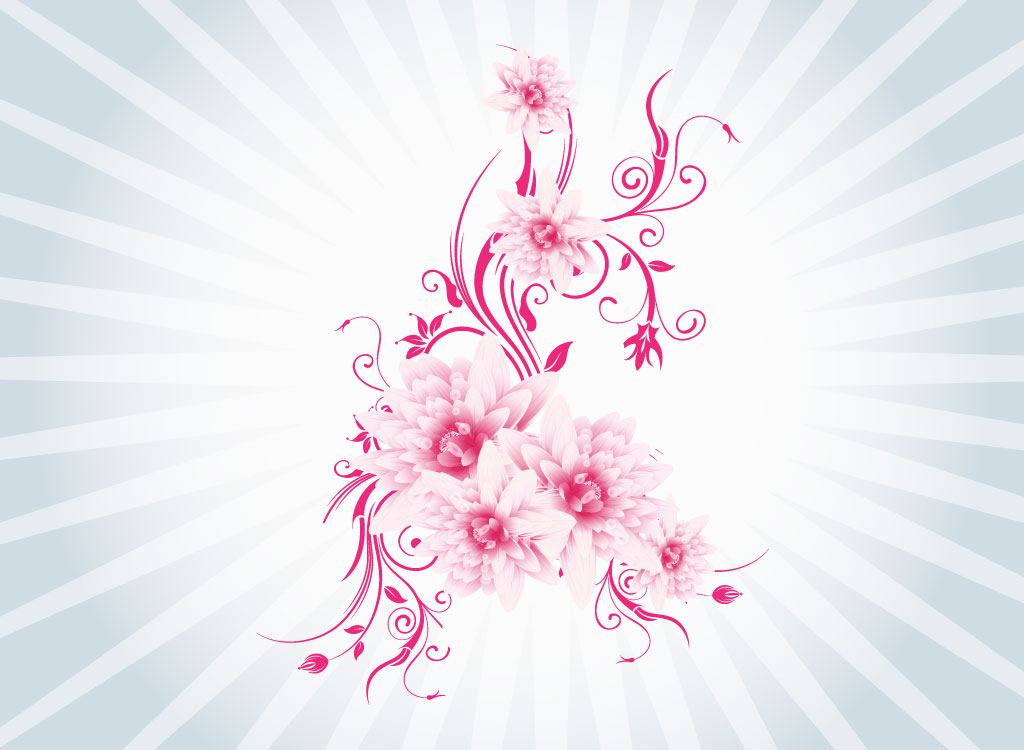 1024x750 Pink Flower Vector