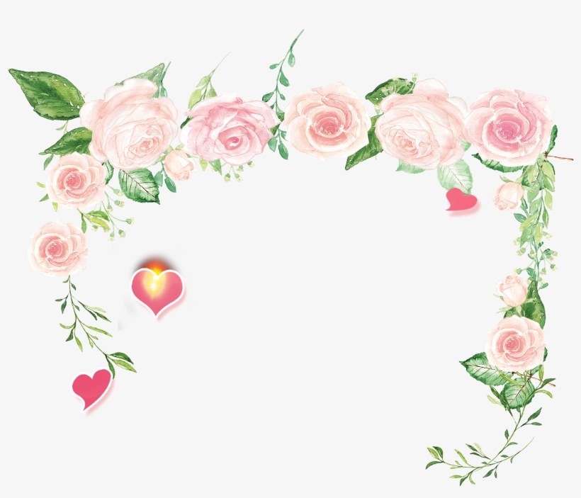 820x703 Hand Painted Cartoon Pink Rose Flower Decoration Vector
