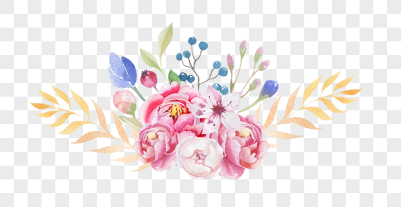 580x300 Watercolor Pink Flowers Vector Material Png Image Picture Free