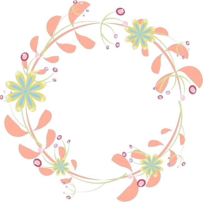 650x648 Pink Flowers Vector Border