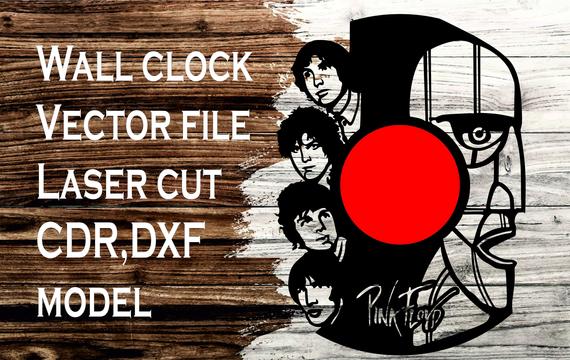 Pink Floyd Wall Clock Vector For Laser Cutting Cnc Etsy 570x360 Pink Floyd Wall Clock Vector For Laser Cutting Cnc Etsy