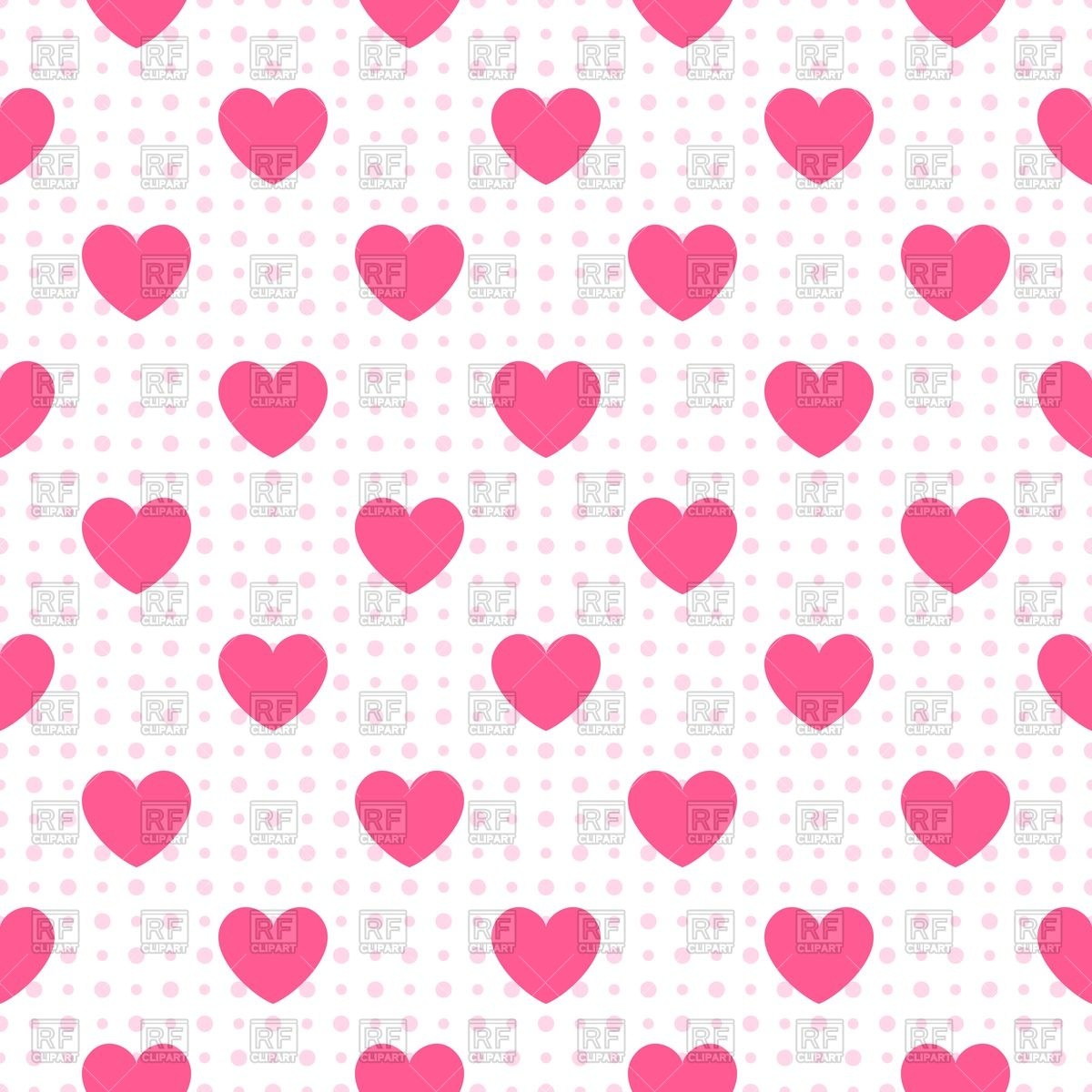 1200x1200 White Seamless Wallpaper With Pink Hearts Vector Image
