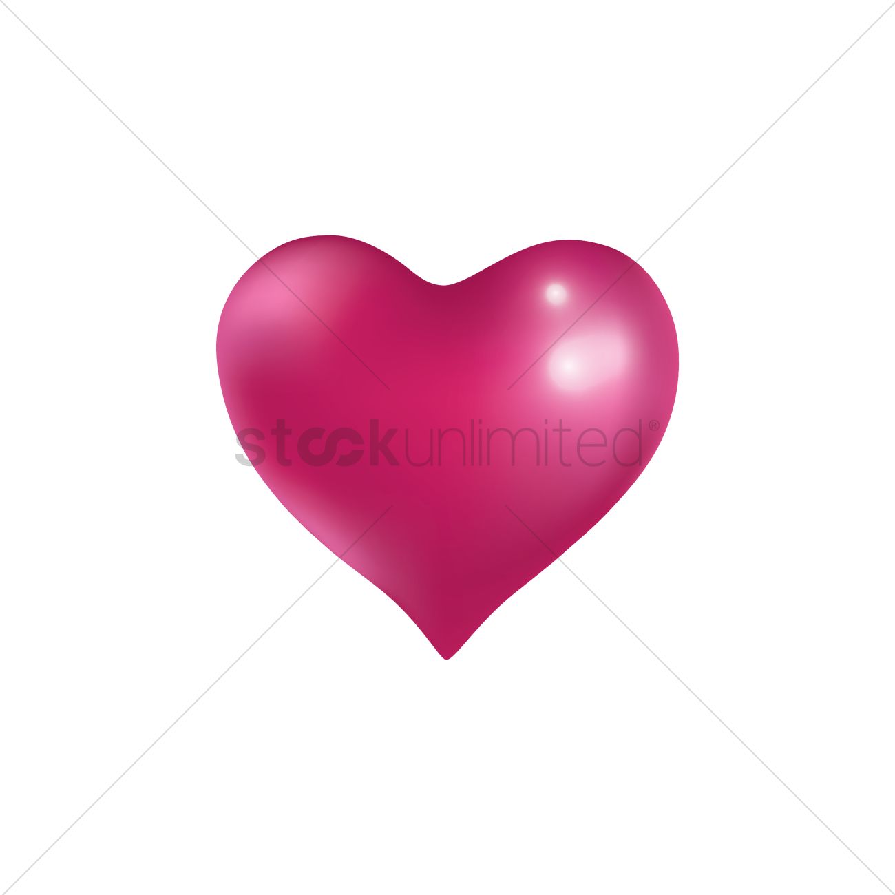 1300x1300 Glossy Pink Heart Vector Image