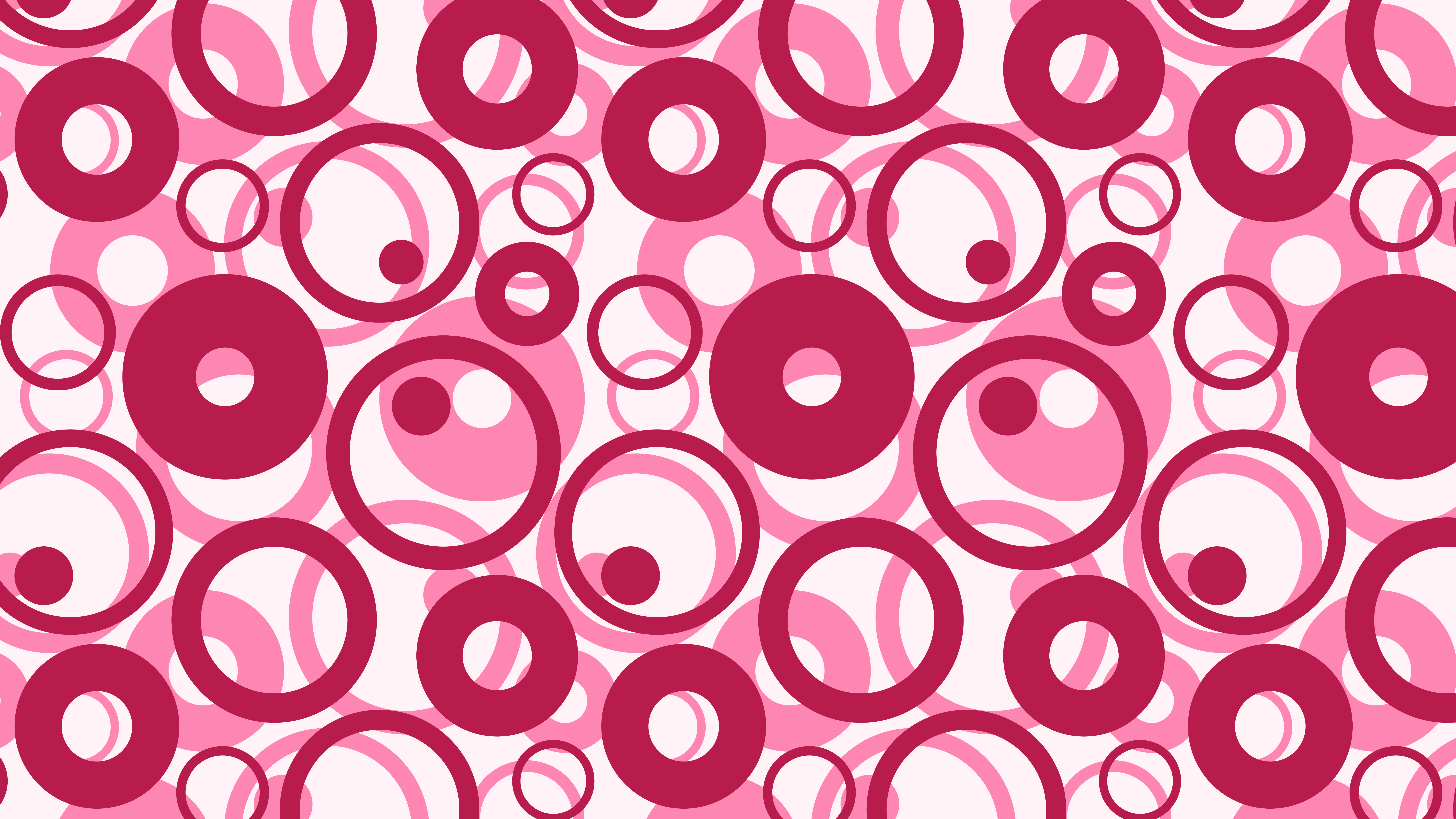 8000x4500 Pink Seamless Overlapping Circles Pattern Vector Image