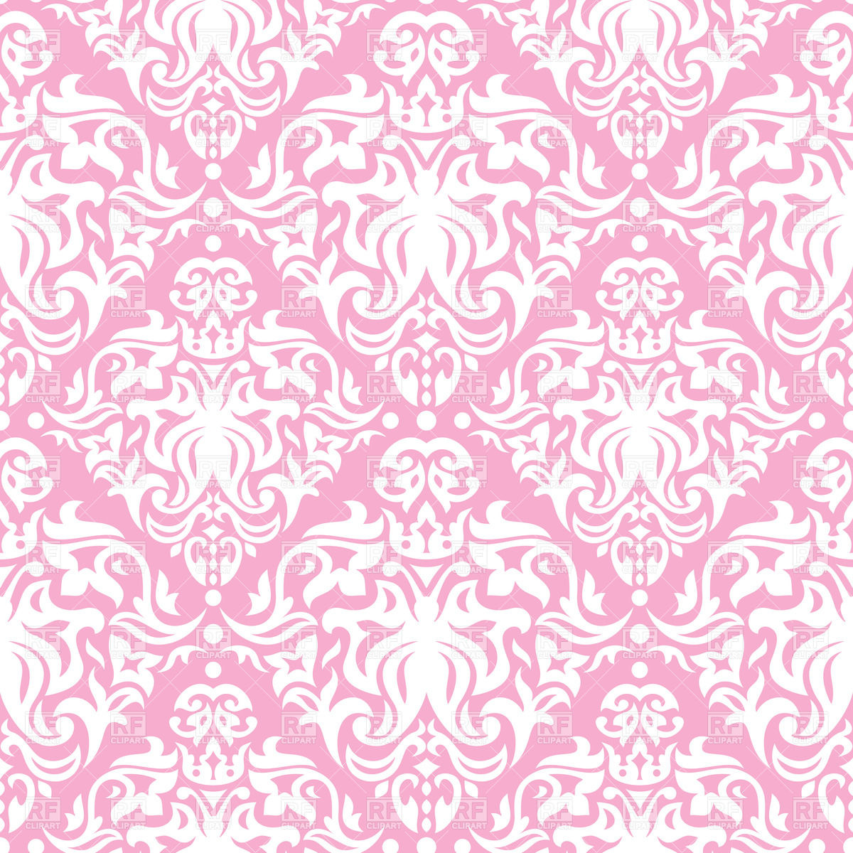 1200x1200 Pink And White Vintage Seamless Pattern Vector Image