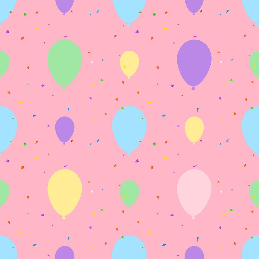 900x900 Balloon Seamless Pattern Vector Illustration On Pink Background