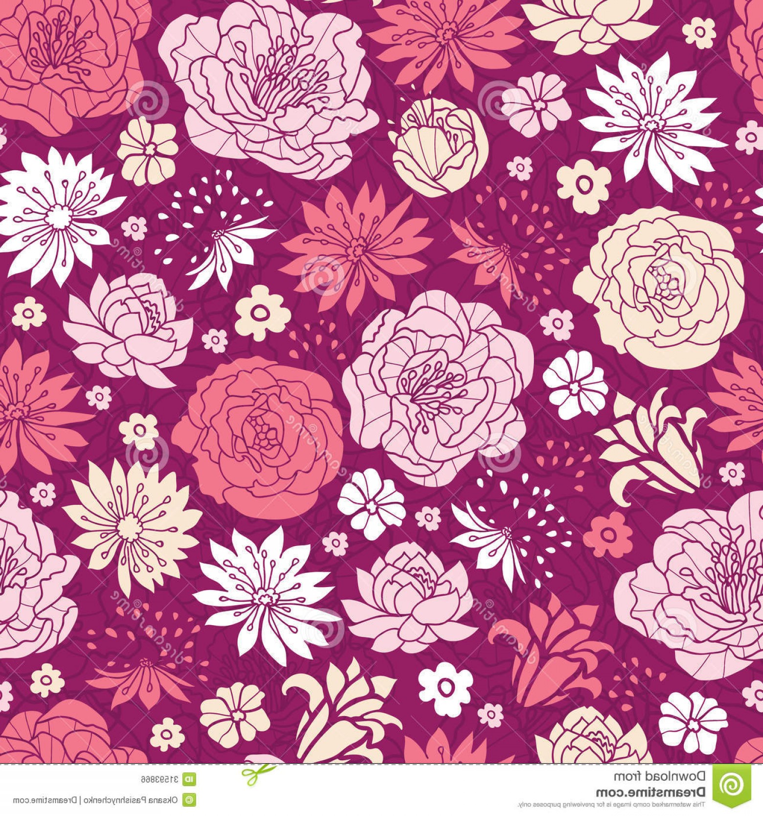 1560x1668 Royalty Free Stock Image Purple Pink Flower Silhouettes Seamless