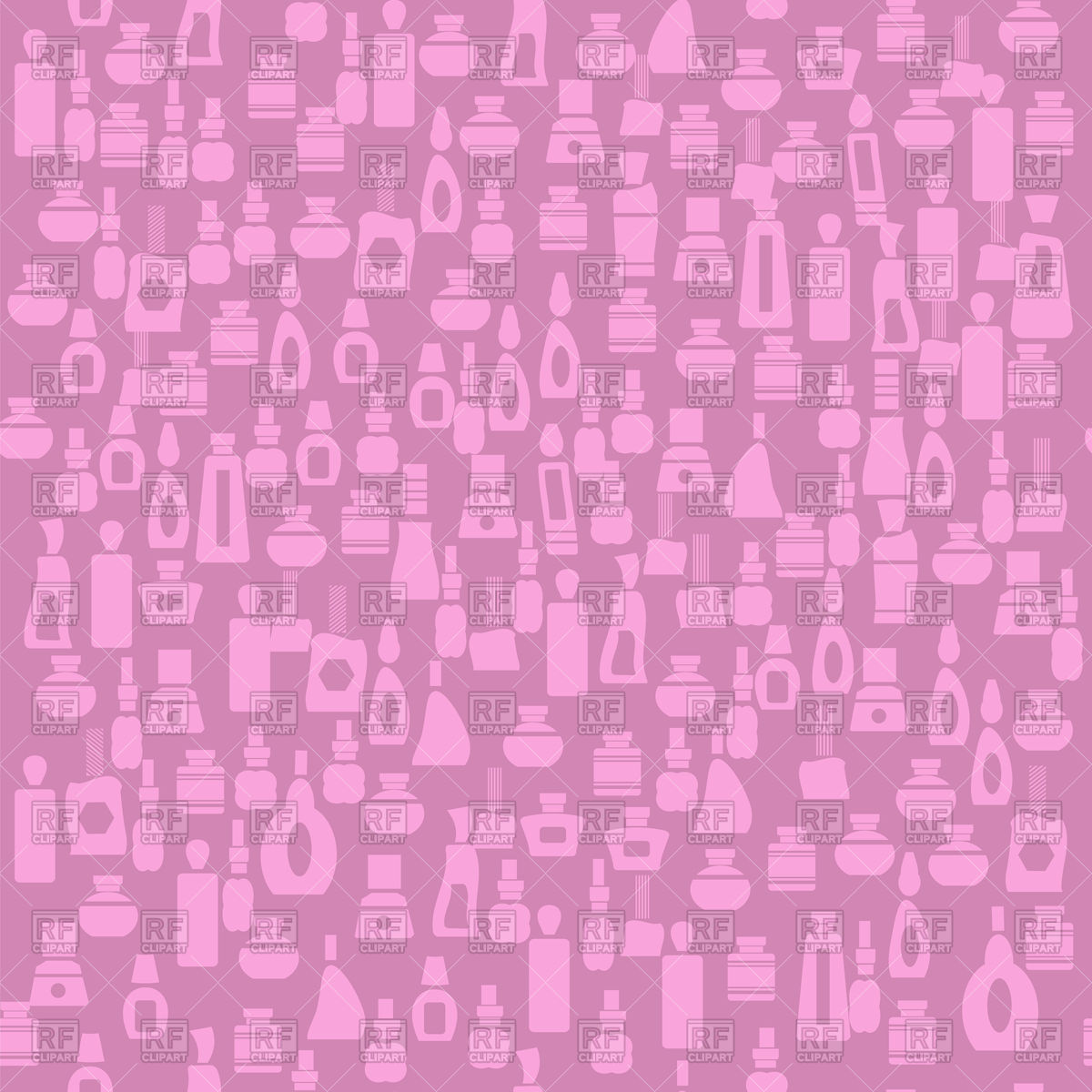 1200x1200 Glass Cosmetic Bottles Seamless Pattern On Pink Background Vector