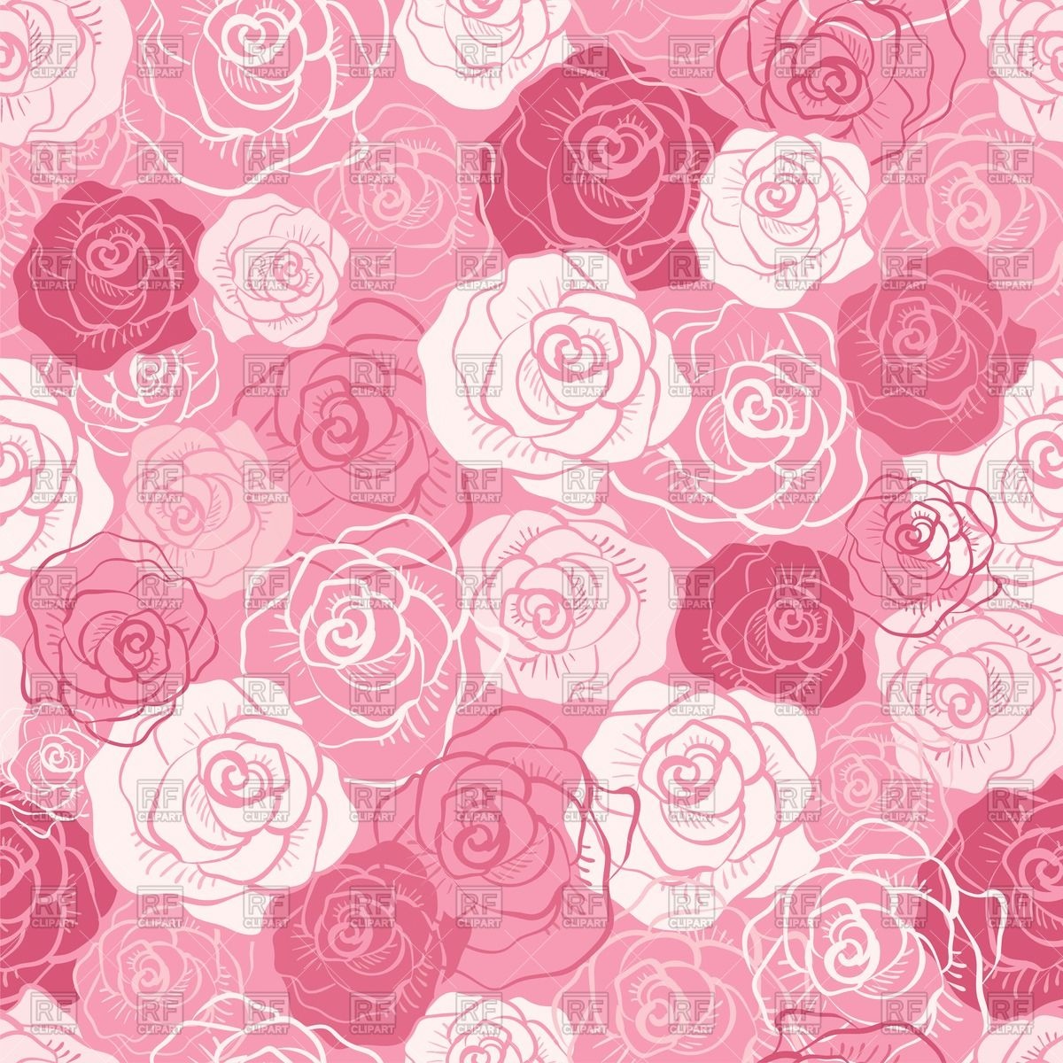 Seamless Pink Pattern Of Stylized Buds Of Roses Vector Image 1200x1200 Seamless Pink Pattern Of Stylized Buds Of Roses Vector Image