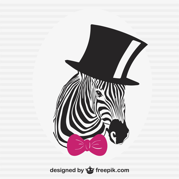 Elegant Zebra With Black Hat And Pink Bow Tie Vector Free Download 626x626 Elegant Zebra With Black Hat And Pink Bow Tie Vector Free Download