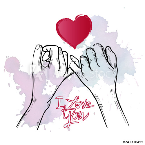 500x500 Pinky Promise Vector Illustration Message Of Love Hand Gesture