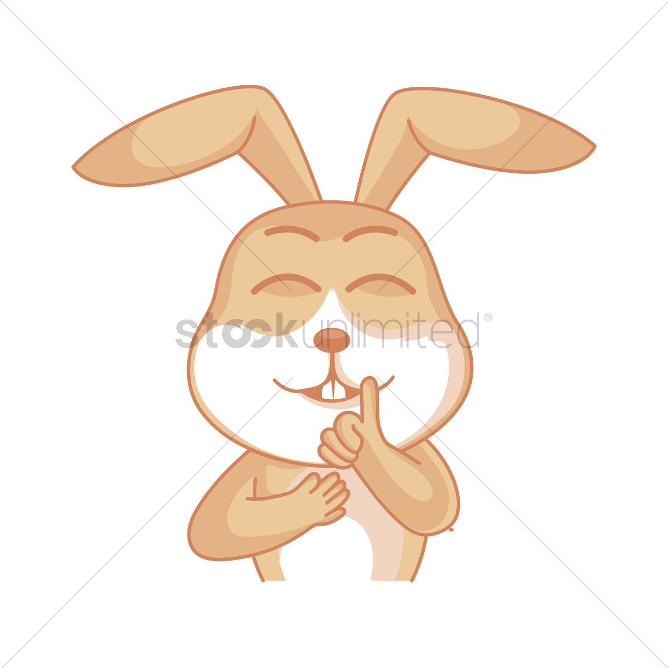 1300x1300 Rabbit Character Showing Pinky Promise Gesture Vector Image