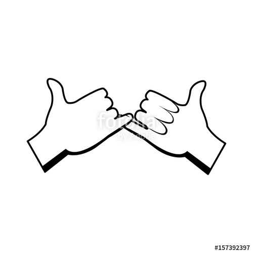 500x500 Cartoon Hands Pinky Promise Gesture Image Vector Illustration