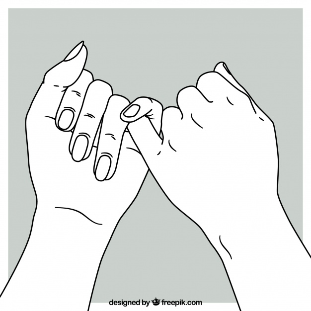 626x626 Hand Drawn Pinky Promise Composition Vector Free Download