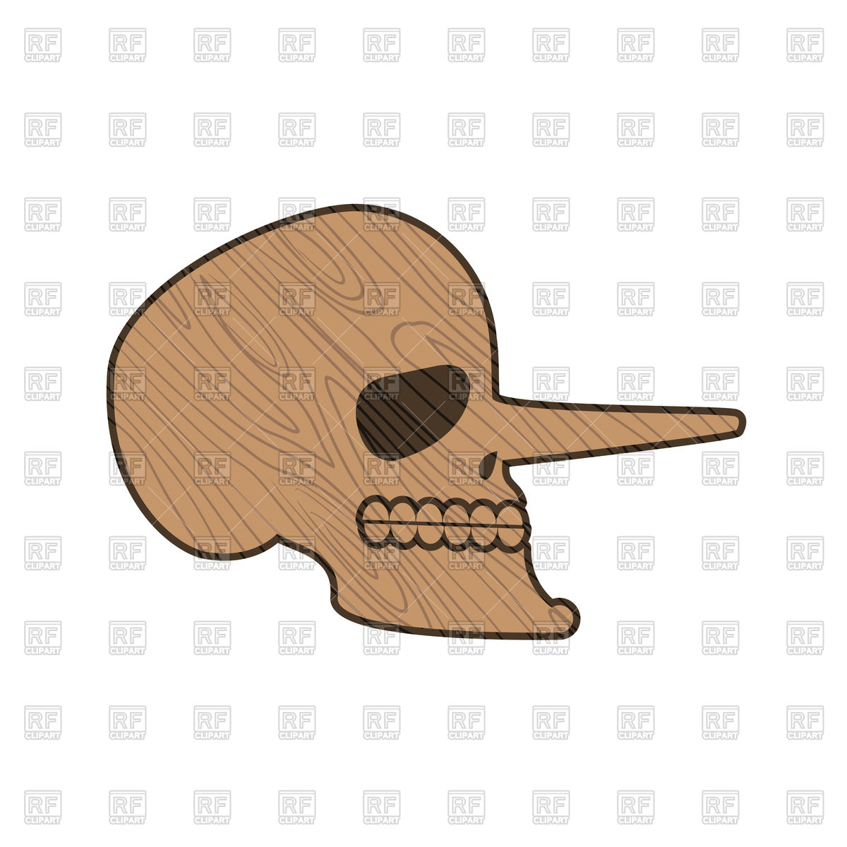1200x1200 Wooden Skull Pinocchio Vector Image Of Icons And Emblems