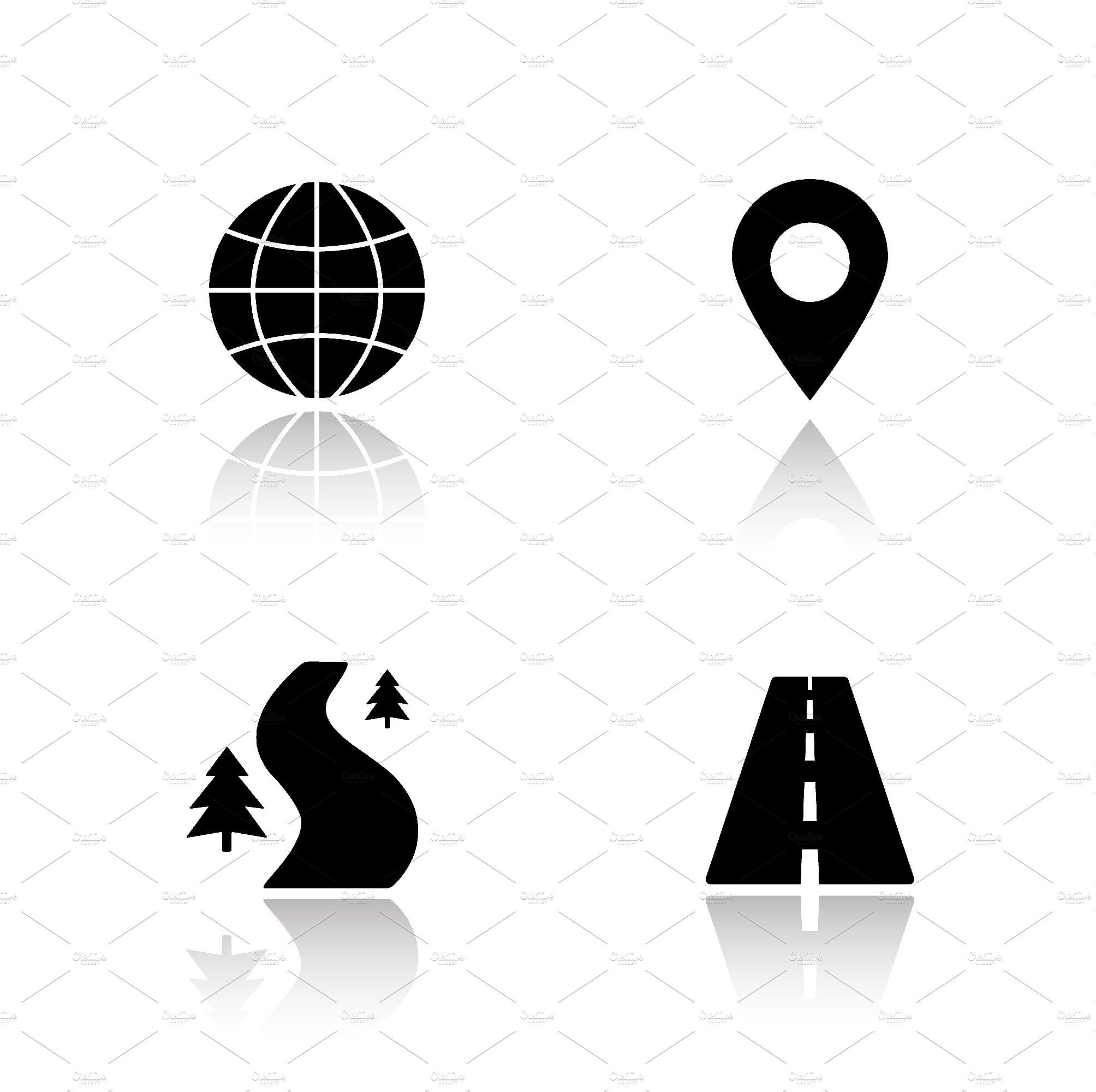 2008x2000 Gps Map Navigation Icons Vector