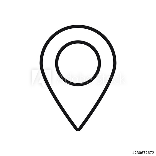 500x500 Pin Map Icon Vector Line Location Pinpoint Symbol