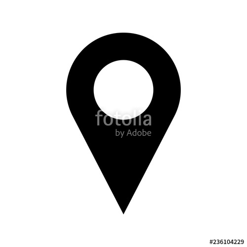 500x500 Black And White Vector Pinpoint Icon Isolated On White Background