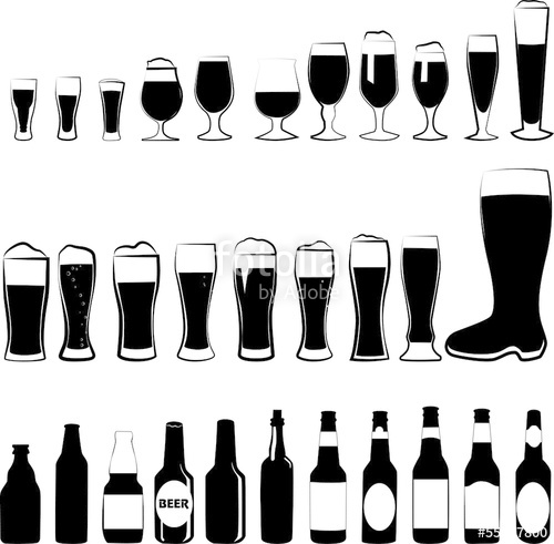 500x491 Set Of Glasses For Beer Beer Bottle Stock Image And Royalty Free