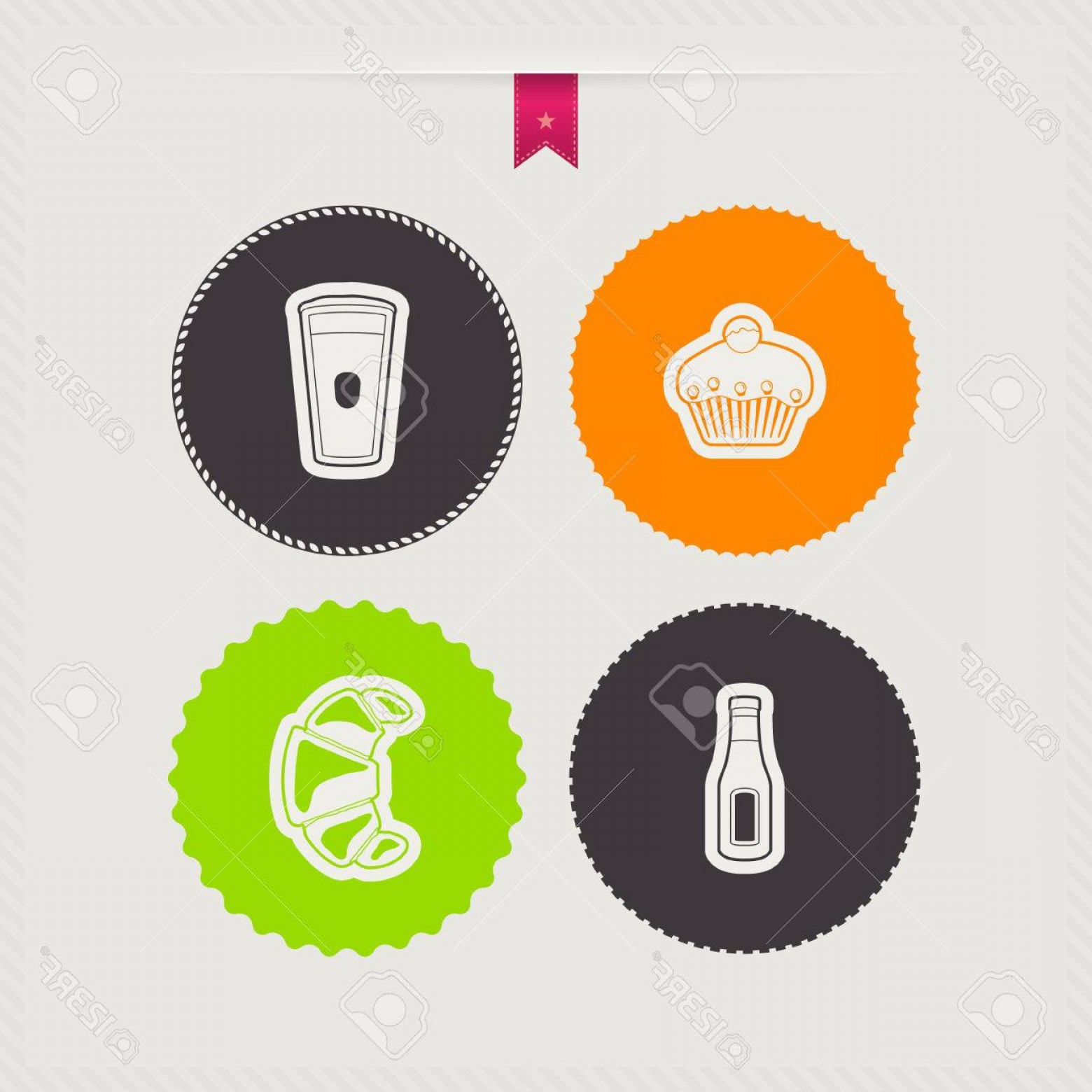 1560x1560 Photostock Vector Drink Food Icons Set From Left To Right Top