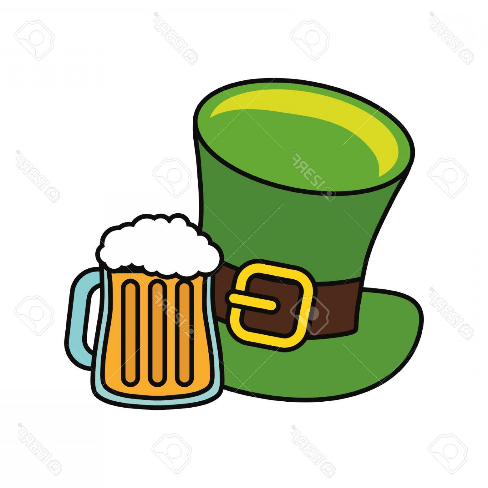 1560x1560 Photostock Vector Irish Top Hat And Beer Glass Icon Over White