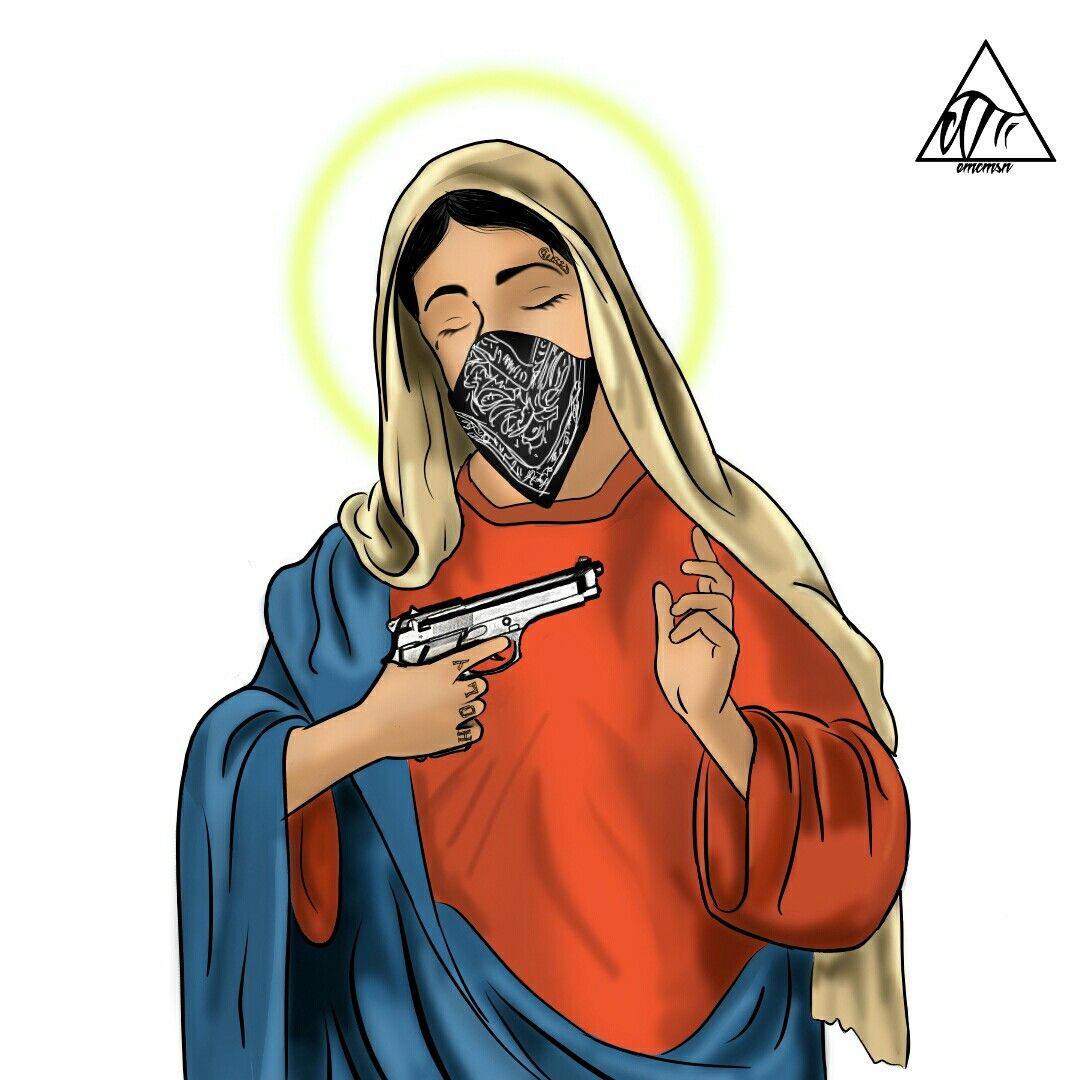 1080x1080 Vector Art Dope Art Holy Holymary Santa Gangstar Vector Art