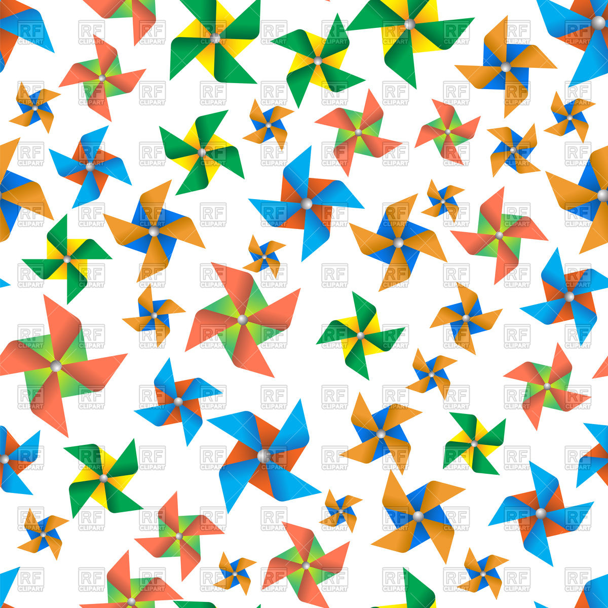 Colorful Paper Pinwheel Seamless Pattern On White Background 1200x1200 Colorful Paper Pinwheel Seamless Pattern On White Background