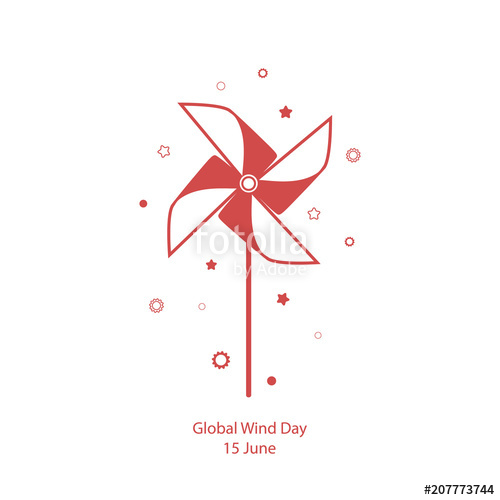 Global Wind Day Pinwheel Vector Illustration Stock Photo 500x500 Global Wind Day Pinwheel Vector Illustration Stock Photo