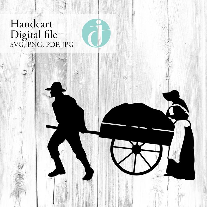 794x794 Handcart Pioneer Vector Graphic Pdf Png Vinyl Etsy