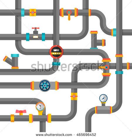 450x470 Water Pipes Background, Vector Illustration Flat Concept, Vector