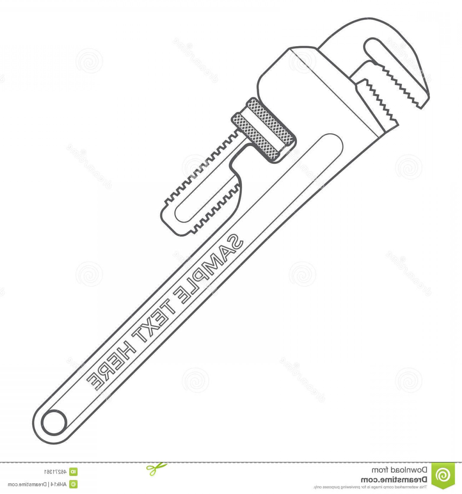Stock Illustration Outline Pipe Wrench Vector Dark Gray Adjustable 1560x1668 Stock Illustration Outline Pipe Wrench Vector Dark Gray Adjustable