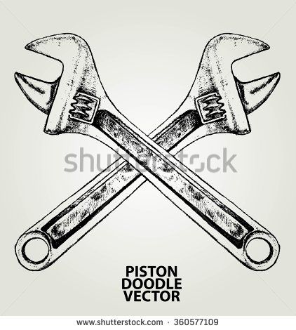 Adjustable Wrench Sketch Vector Or Element Design Isolated 422x470 Adjustable Wrench Sketch Vector Or Element Design Isolated