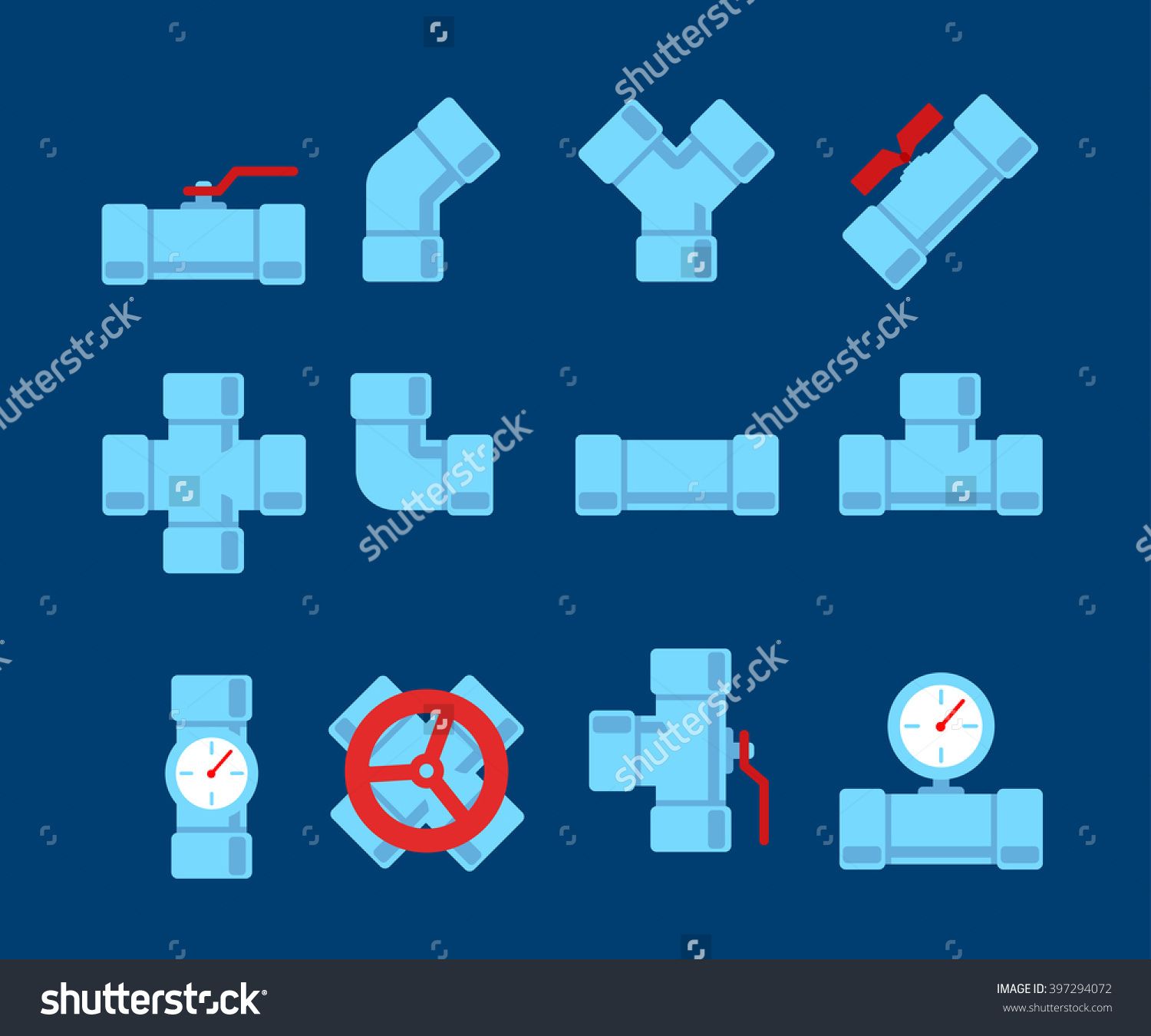 1500x1350 Pipe Fitting Vector Set Pipeline Vector Illustration Pipe