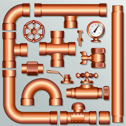 500x500 Set Of Pipeline Parts Vector Free Download