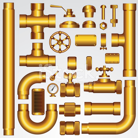 440x440 Golden Pipeline Vector Clip Art Stock Vector