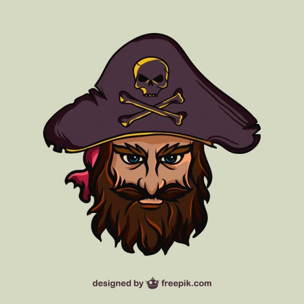 626x626 Illustration Of Pirate Face Vector Free Download