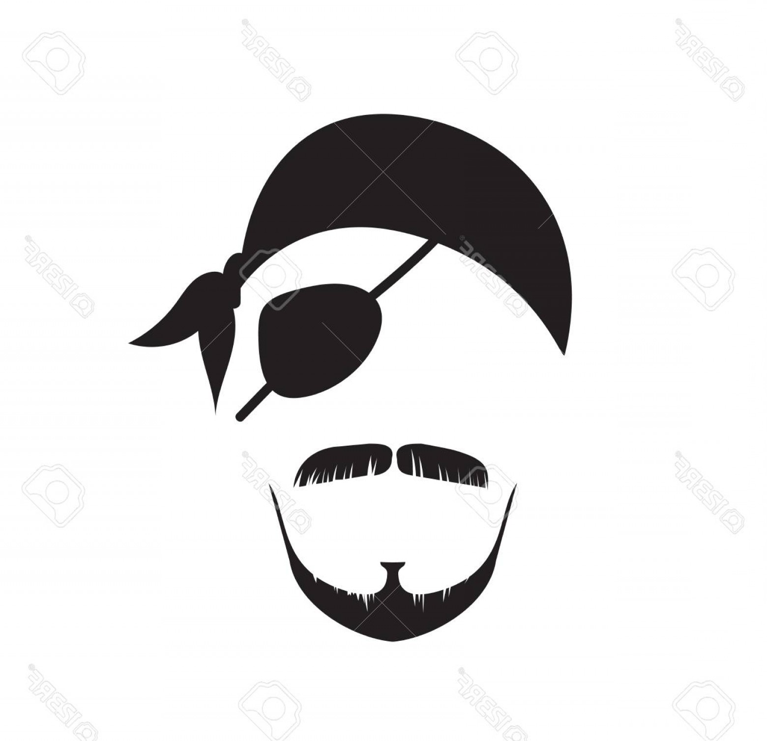 1560x1508 Photostock Vector Pirate Face With One Eye And Beard Silhouette