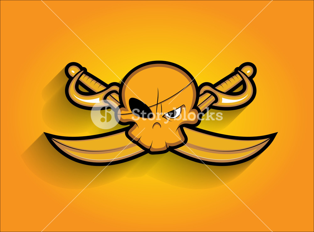 1000x737 Pirate Face With Swords Vector Royalty Free Stock Image
