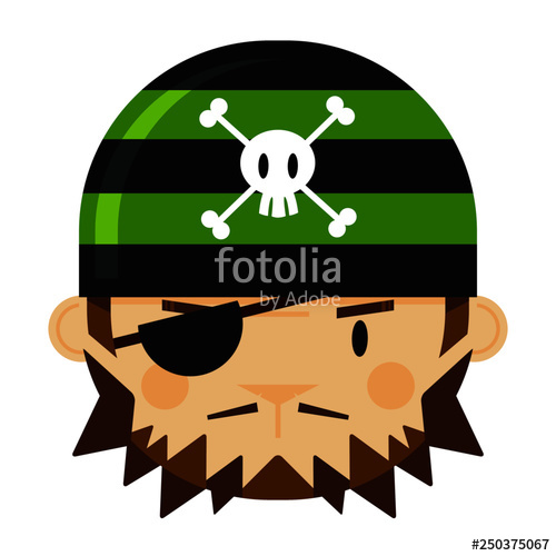 500x500 Cartoon Eye Patch Bandana Pirate Face Stock Image And Royalty